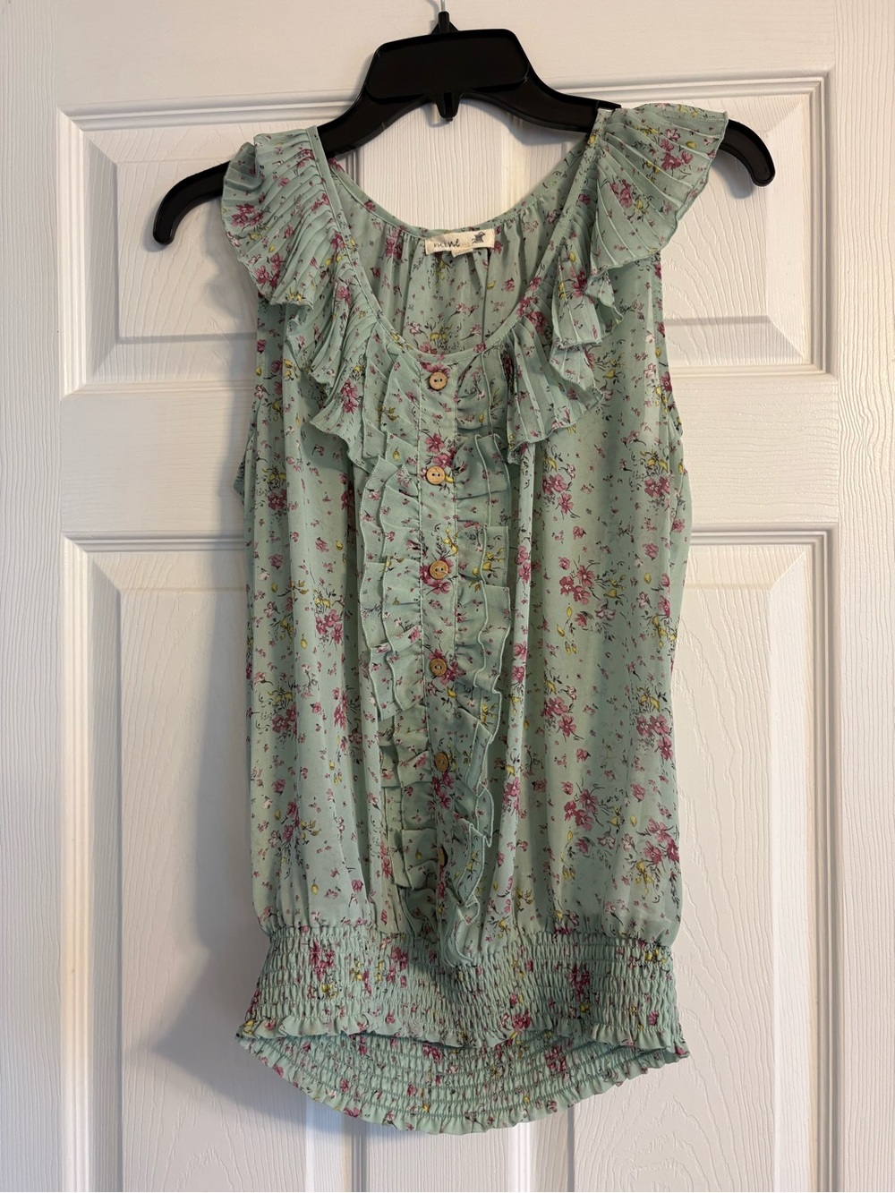 Mine Floral Ruffle Sleeveless Top